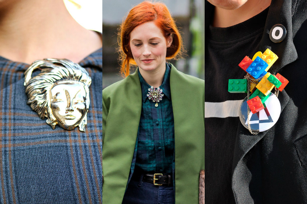 Как носить броши: 25 стильных и современных образов